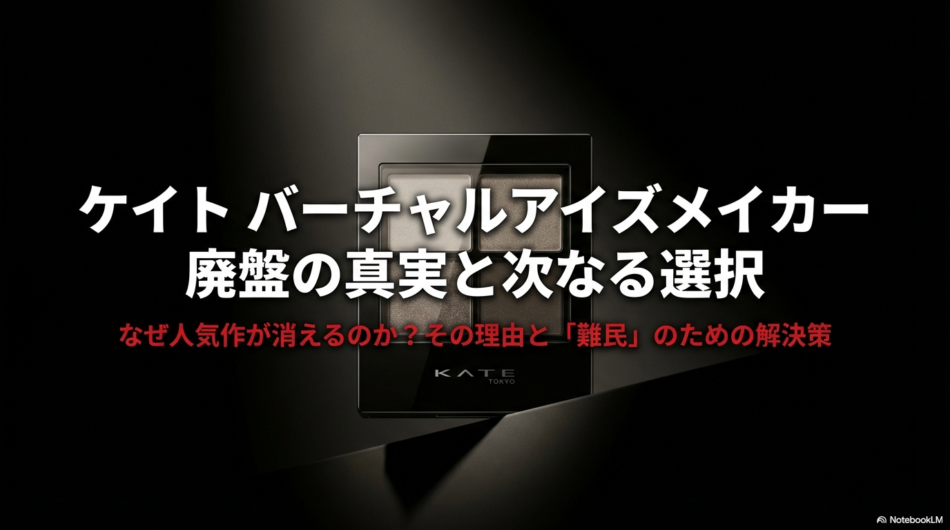 ケイトバーチャルアイズメイカーの廃盤の真実と次なる選択肢を解説したスライドの表紙